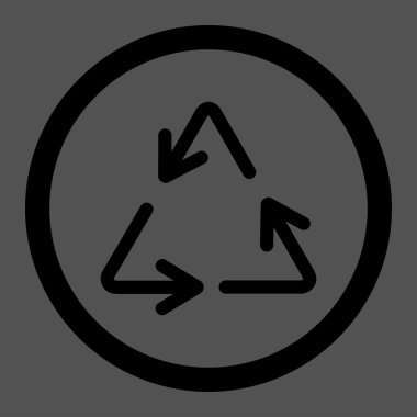 Geri dönüşüm okları daire içinde vektör simgesi