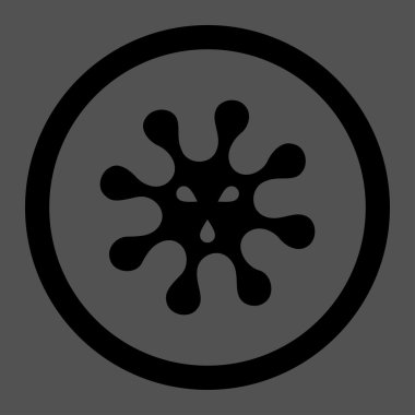 Virüs yuvarlak vektör simgesi