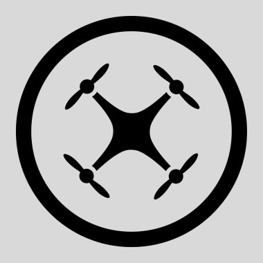 Hava dron yuvarlak vektör simgesi