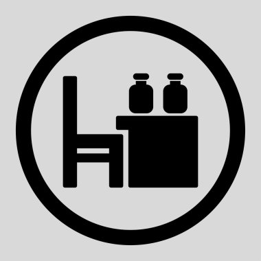 Eczacı kılavuz daire içinde vektör simgesi