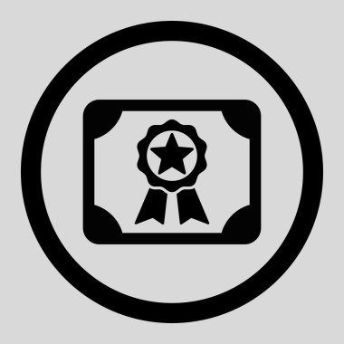Ödül sertifika yuvarlak vektör simgesi