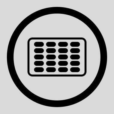 Blister yuvarlak vektör simgesi