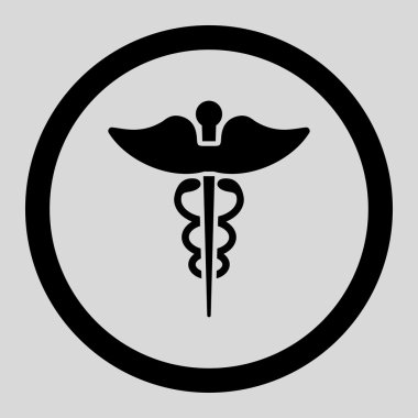 Caduceus daire içinde vektör simgesi