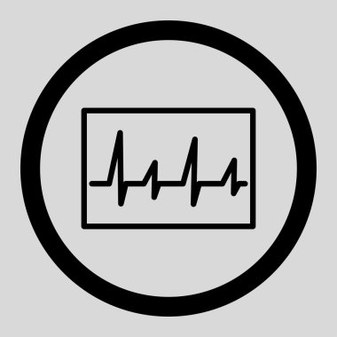 EKG yuvarlak vektör simgesi