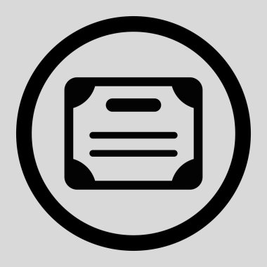 Sertifika daire içinde vektör simgesi