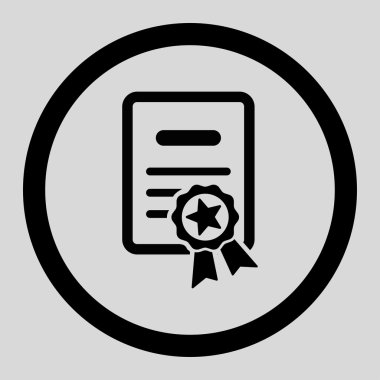 Diploma daire içinde vektör simge sertifikalı