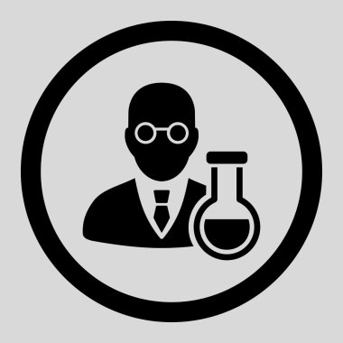 Kimyager daire içinde vektör simgesi