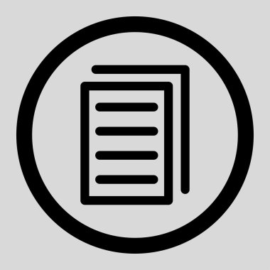 Kopya belge yuvarlak vektör simgesi