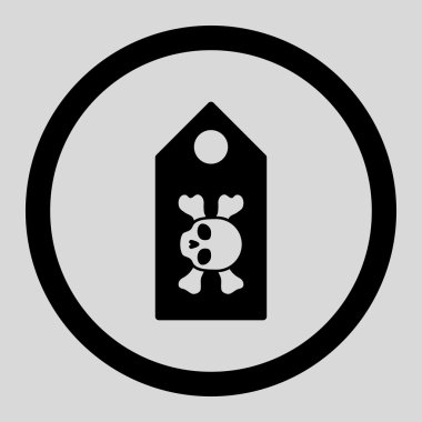 Ölüm etiket daire içinde vektör simgesi