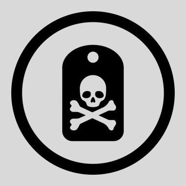 Ölümlü etiket daire içinde vektör simgesi