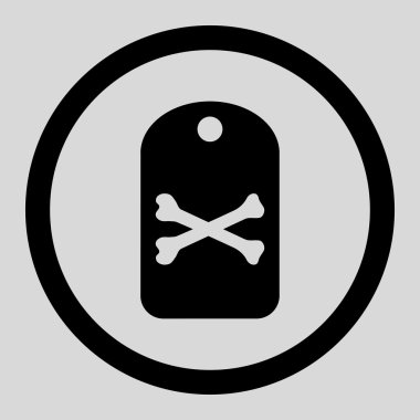 Ölümlü etiketi daire içinde vektör simgesi