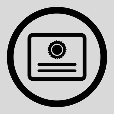 Sertifika daire içinde vektör simgesi