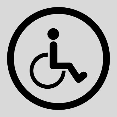 Engelli kişi daire içinde vektör simgesi