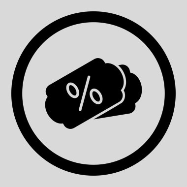 İndirim kuponları yuvarlak vektör simgesi