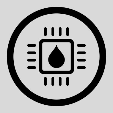 Drop Analysis Chip Circled Vector Icon