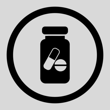 Medicine Container Circled Vector Icon