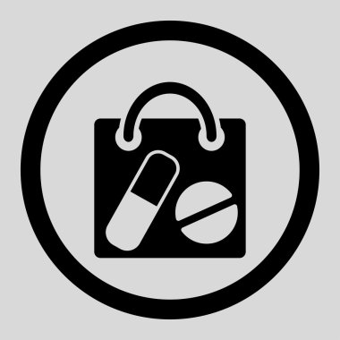 Pharmaceutical Shopping Bag Rounded Vector Icon