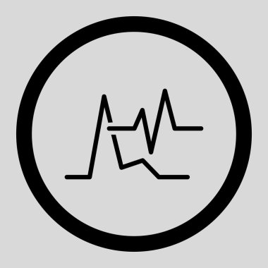 EKG yuvarlak vektör simgesi
