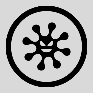 Kötü bakteri yuvarlak vektör simgesi