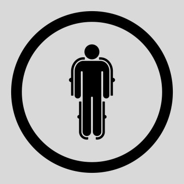 Dış iskelet yuvarlak vektör simgesi