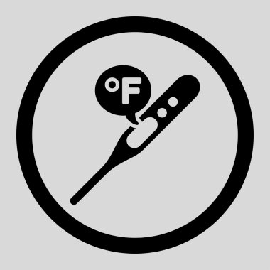 Fahrenheit sıcaklık daire içinde vektör simgesi