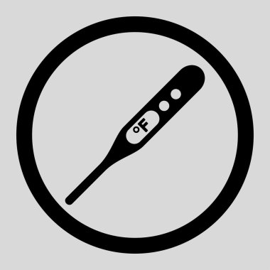 Fahrenheit Thermometer Circled Vector Icon