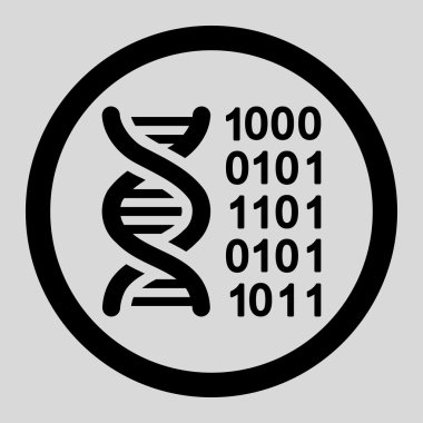 DNA kodu daire içinde vektör simgesi