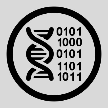 DNA kodu daire içinde vektör simgesi