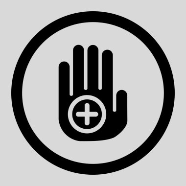 El tıbbi işaret yuvarlak vektör simgesi