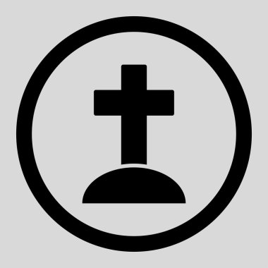 Mezar taşı yuvarlak vektör simgesi