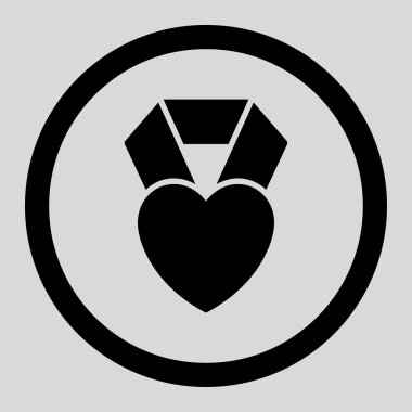 Kalp Ödülü yuvarlak vektör simgesi