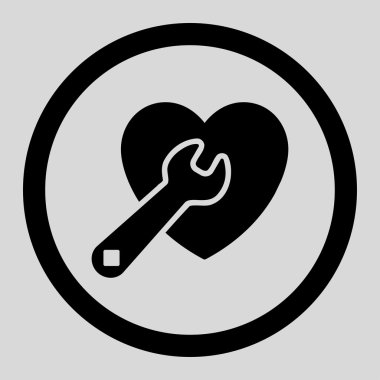 Kalp onarım daire içinde vektör simgesi