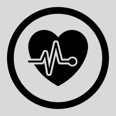 Heart Graph Circled Vector Icon