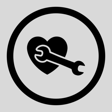 Kalp ameliyatı yuvarlak vektör simgesi