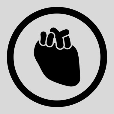 Kalp daire içinde vektör simgesi