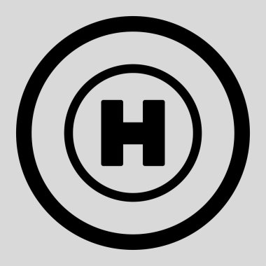 Helikopter iniş yuvarlak vektör simgesi