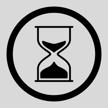 Kum saati daire içinde vektör simgesi