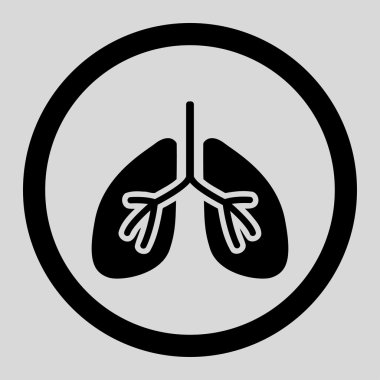 Akciğerler yuvarlak vektör simgesi