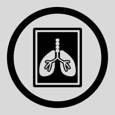 Akciğer röntgeni fotoğraf vektör simgesi daire