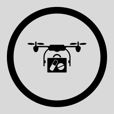 Medical Air Drone Shipping Circled Vector Icon