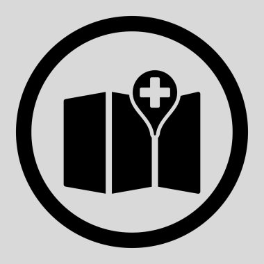 Tıbbi harita yuvarlak vektör simgesi