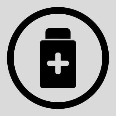 İlaç şişe yuvarlak vektör simgesi