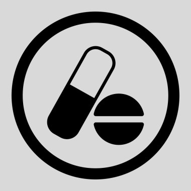 İlaç yuvarlak vektör simgesi