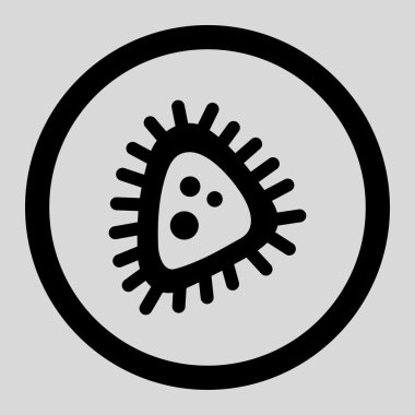 Mikro parazit yuvarlak vektör simgesi