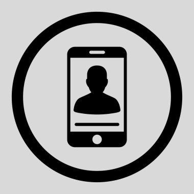 Mobil iletişim yuvarlak vektör simgesi