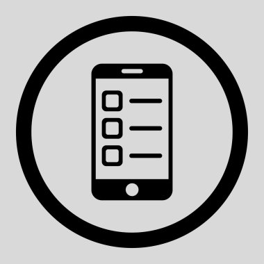 Mobil listesi daire içinde vektör simgesi