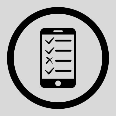 Mobil Test yuvarlak vektör simgesi