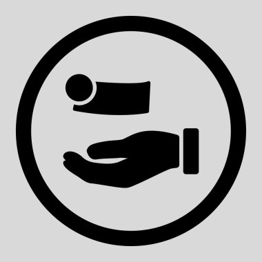 Para ödeme yuvarlak vektör simgesi