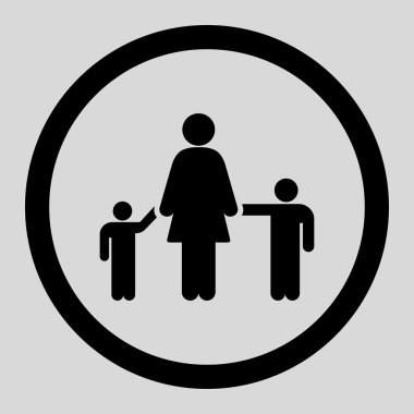 Anne ve çocuk yuvarlak vektör simgesi