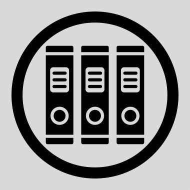 Office kitaplar yuvarlak vektör simgesi